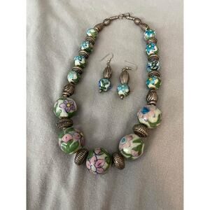 vintage necklace and earrings set